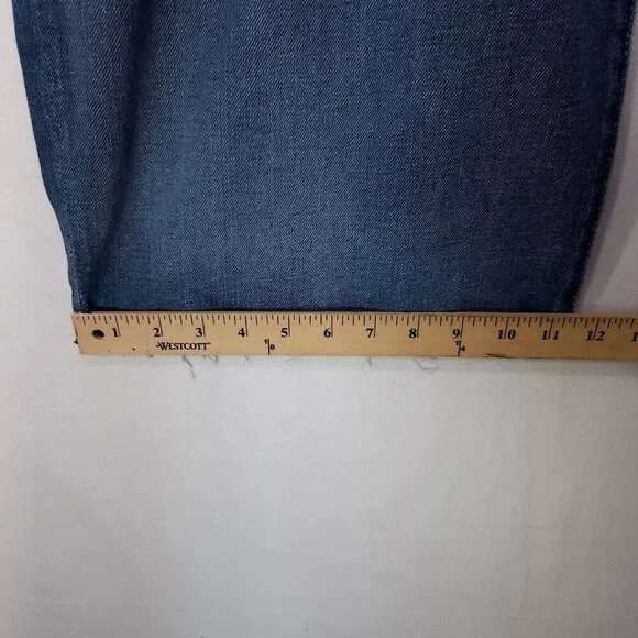 Lauren Ralph Lauren Capris Jeans Women's Pants 20W Ombre Blue Wide Leg Raw Hem - Picture 9 of 15